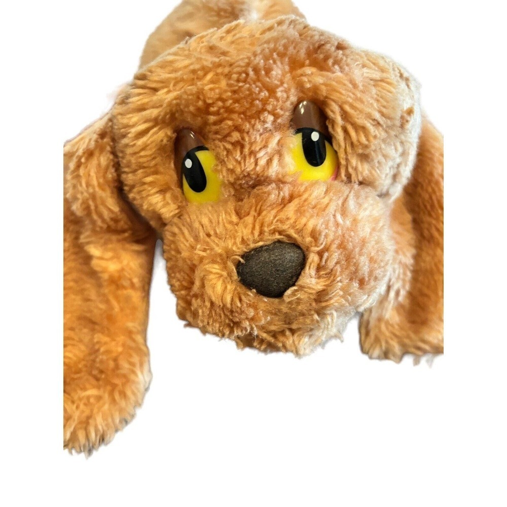 RARE Russ Vintage Max Puppy Dog Stuffed Plush Laying Long Ears Sad Yellow Eyes